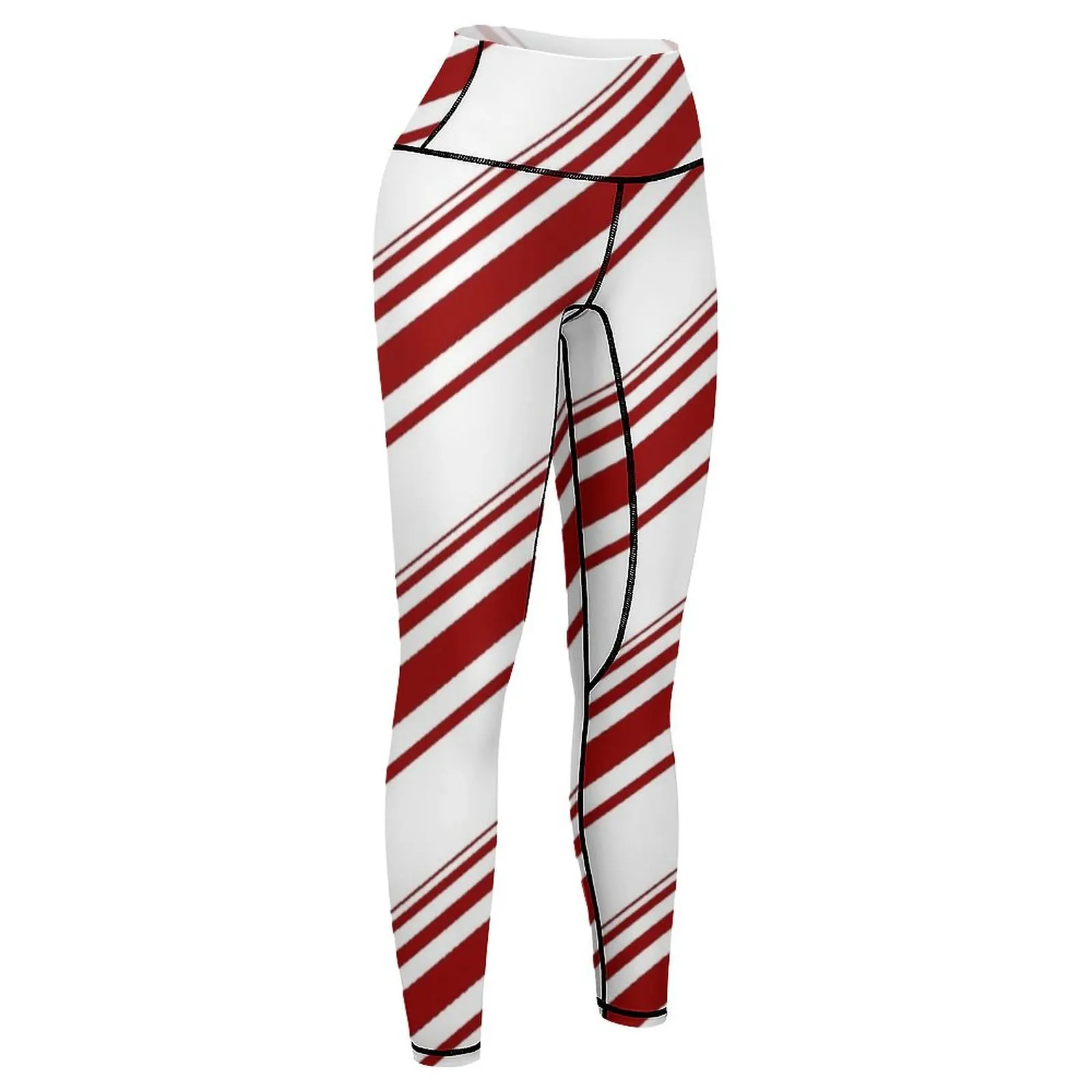 Vermelho e branco listras Leggings Sport Set para mulheres, Fitness Gym roupas