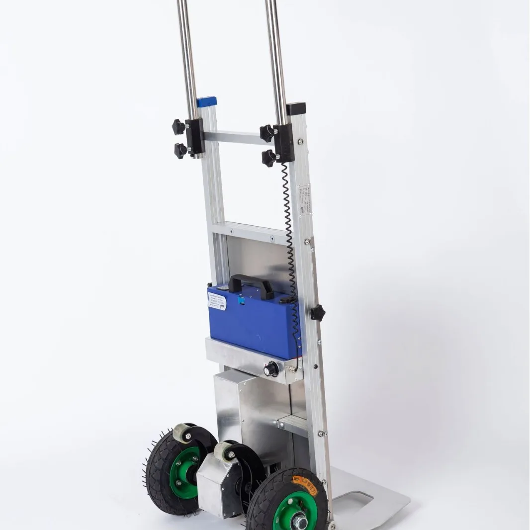 

China Aluminum Lithium-ion Electric Climber Stair Hand Trolley Cart Two-wheel Climber Stair Electric Hight Load Trolley Cargo