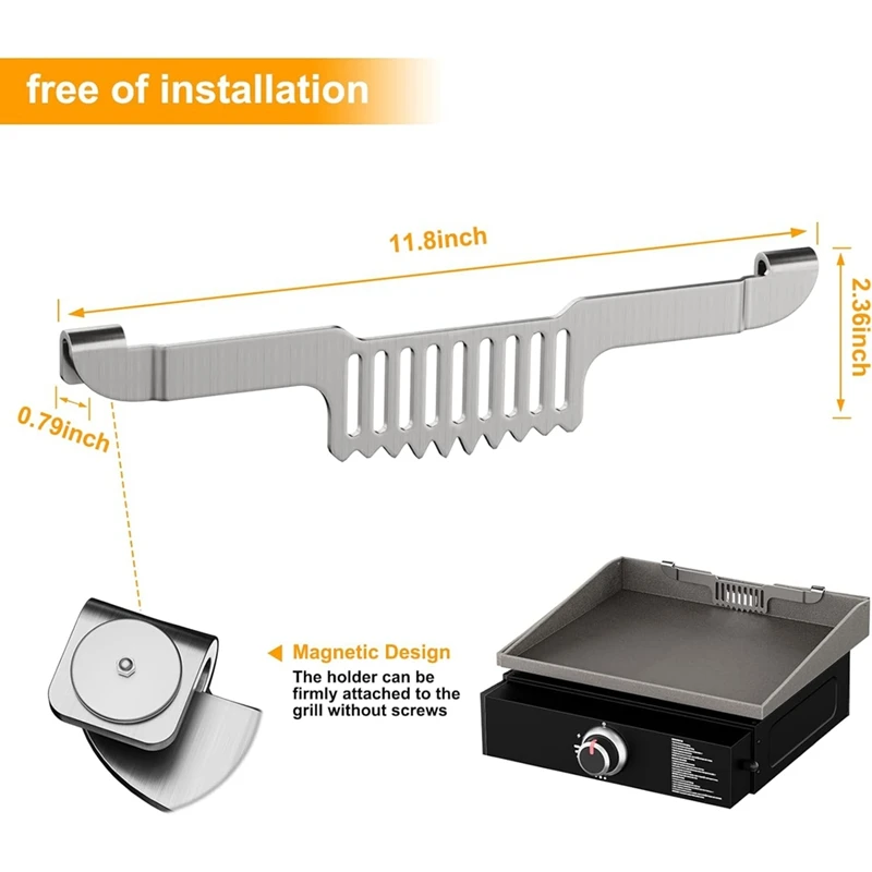 Soporte de espátula para puerta de grasa, trampa para grasa, parrilla, bloque de pantalla de malla para alimentos, accesorios de plancha para Blackstone