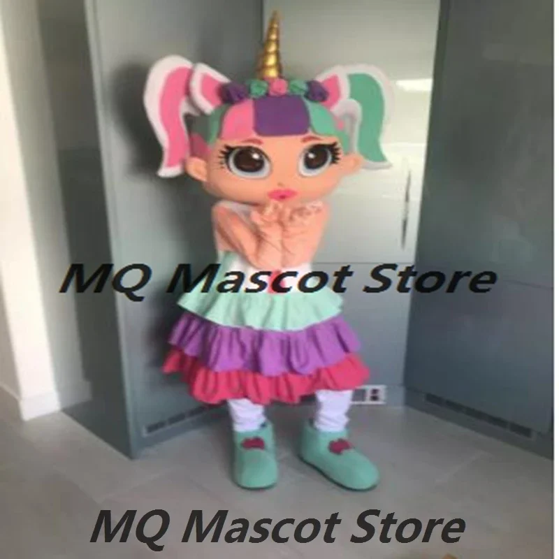

Cartoon Girls Doll Mascot Costume Plush Customized Cosplay Costume Birthday Character Mask Party Halloween Carnival Costumes