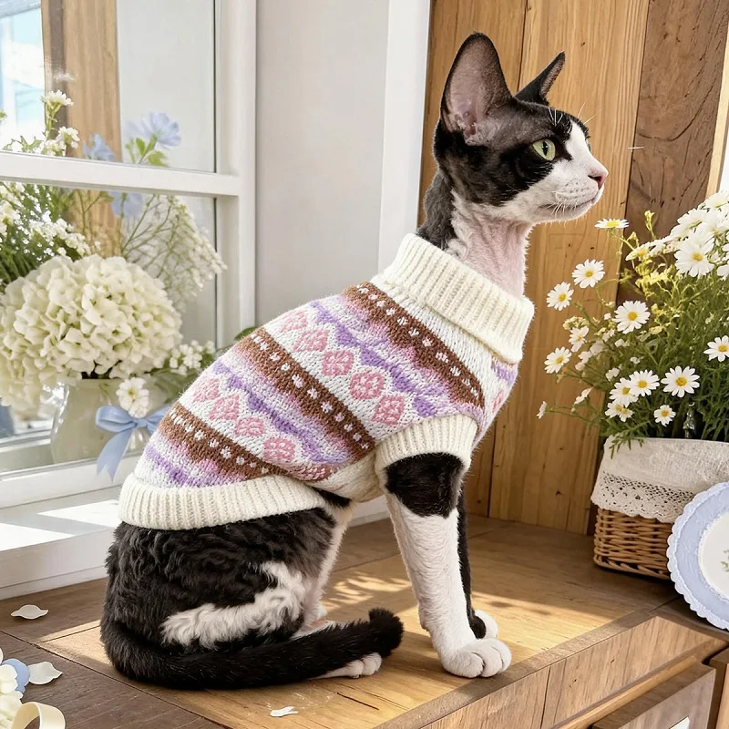 Winter Sweaters for Dogs Striped Puppy Clothes Luxury Dog Coat Warm Knitted Coat for Dogs Cat Chihuahua Bichon Pet Dog Pullovers