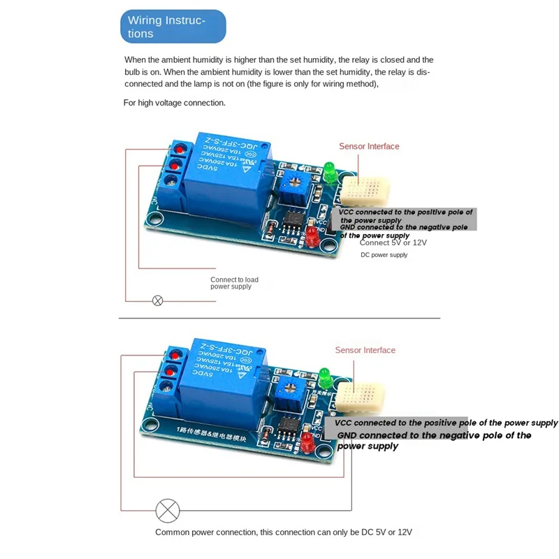 Modul Saklar Kelembapan B23B Modul Relai Saklar Kelembapan HR202 Pengontrol Sensor Kelembapan Modul Portabel DC5V