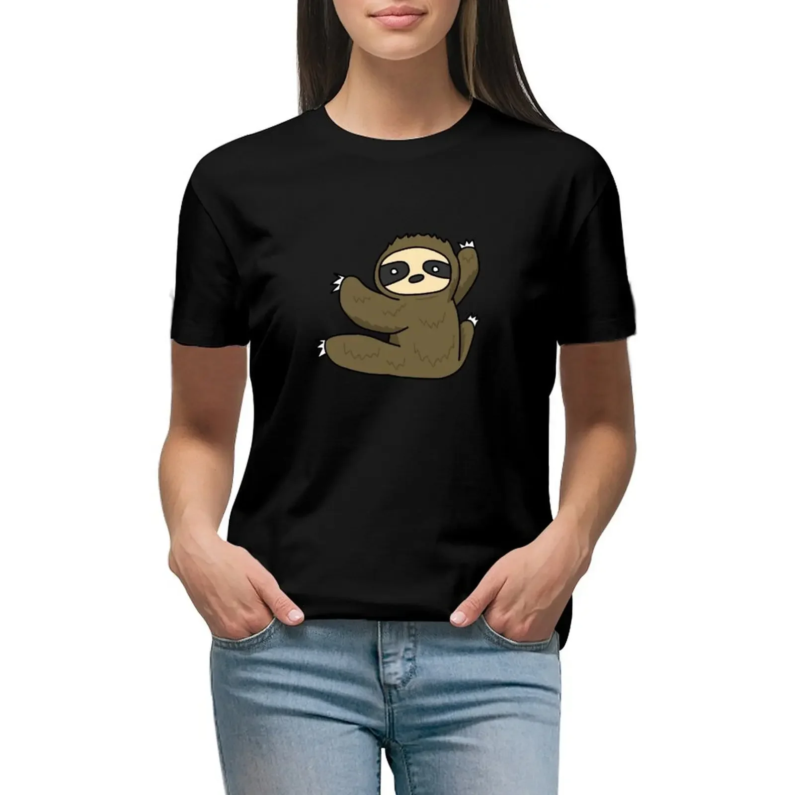 

Climbing Sloth T-Shirt summer top plain cute tops shirts graphic tees cotton t shirts Women