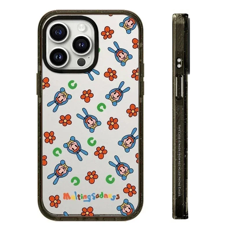 

2.0 MagSafe Acrylic Red Blue Flower Rabbit iPhone 11 12 13 14 15 Pro Max Case - Protective iPhone Case with MagSafe