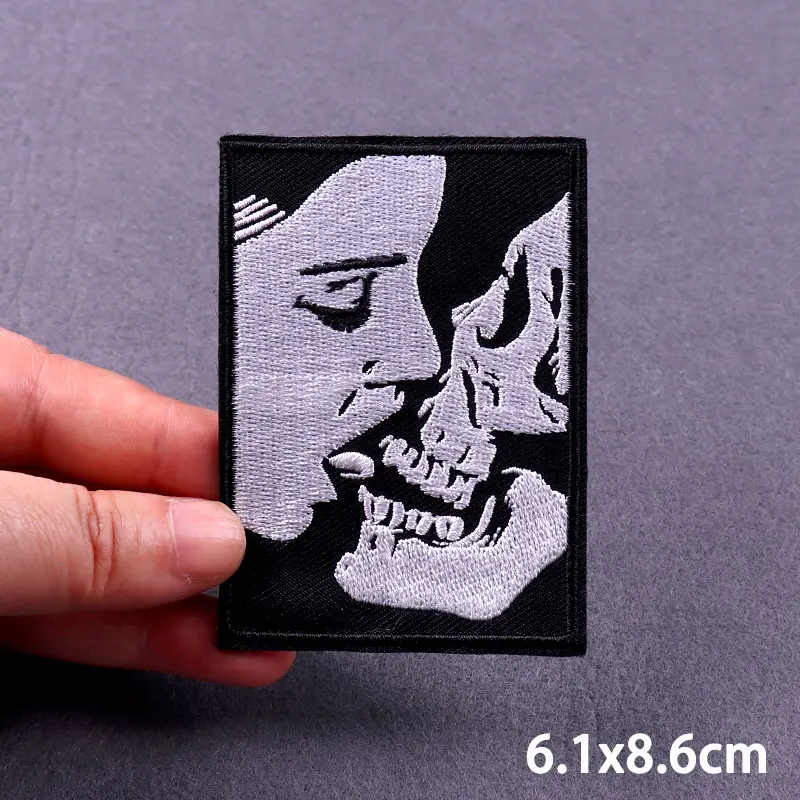 Poison Skull Patches Punk Iron On Patches For Clothing thermoadhesive patches DIY Applique Embroidery Patch For Jacket Badge