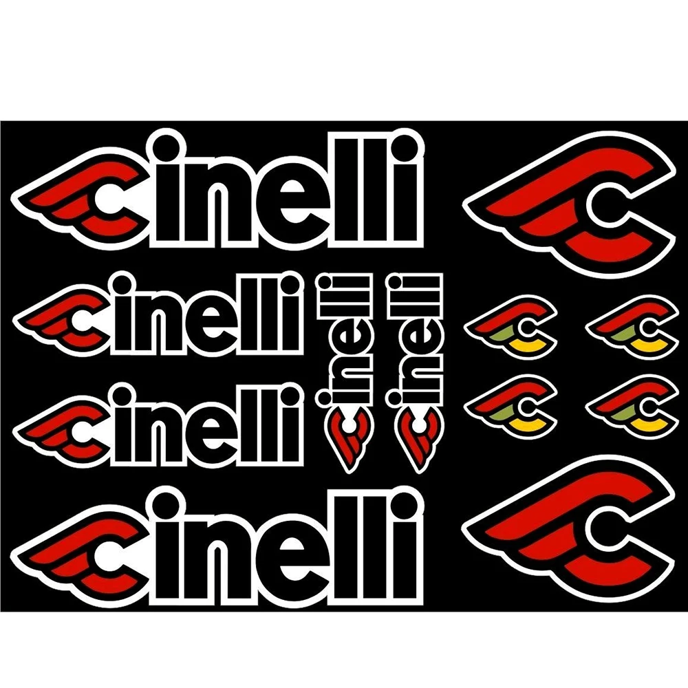 Car Sticker for CINELLI Bicycle Bike Frame Adhesive Set Sun Protection Waterproof Vinyl Sheet Aufkleber PVC,30CM*21CM