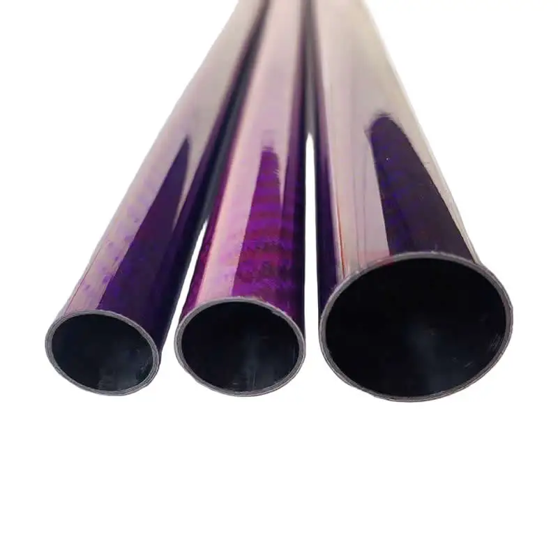 3K Carbon Fiber Tube OD 22 25 28 30 34 40 45 50mm Red Blue Green Orange Silver Purple High Strength Lightweight for Bike Tripods