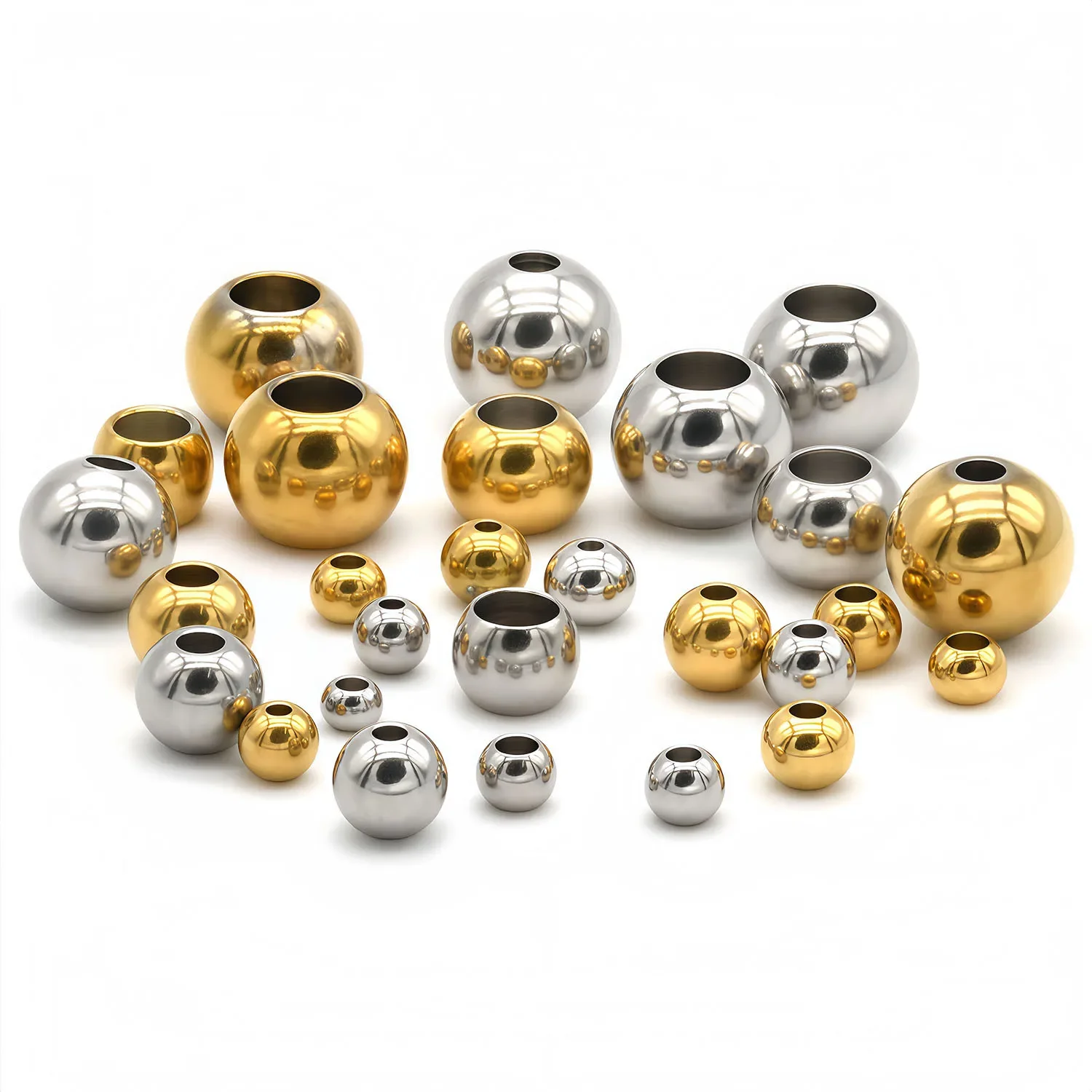 2-12mm Stainless Steel Beads for Jewelry Making Loose Spacer Metal Beads DIY Bracelet Necklace Bracelets High Quality Wholesale
