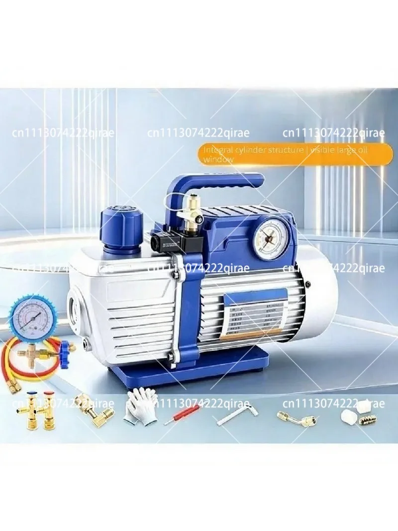 1.5L Mini Variable Frequency Vacuum Pump High Vacuum Air Conditioner Refrigerator Repair Tool with Refrigerant Pressure Gauge