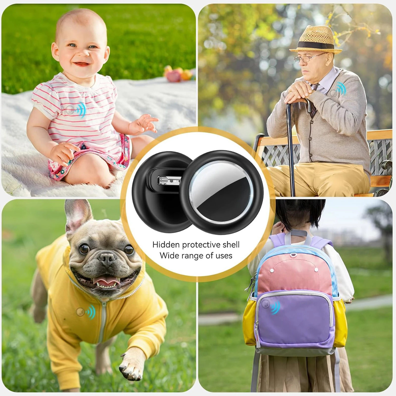 ​​Fully Hidden Clip Holder for Airtag Waterproof Case Anti Lost Tracking Device for Kids Backpack Luggage Shoes Clothing