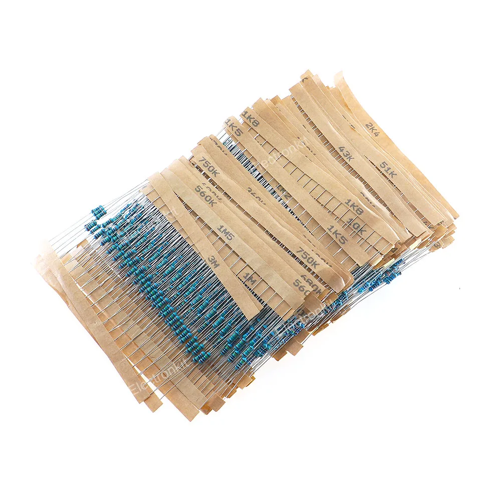 2600Pcs 130-types 1/4W 0.25W 1% Fixed Color Ring Resistor Assorted Kit