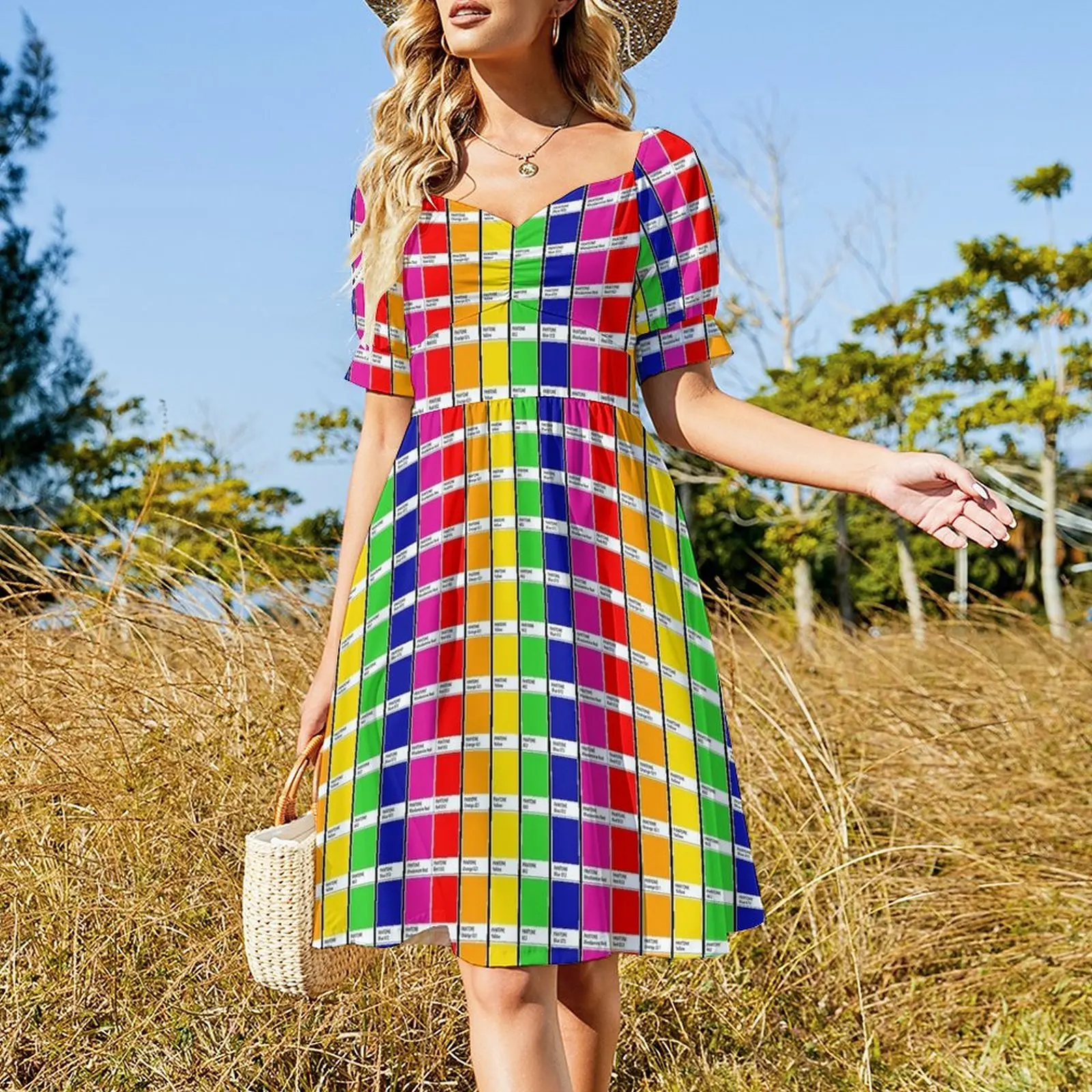 Pantone Rainbow Colour Chips Dress Woman clothing women's elegant loose dresses