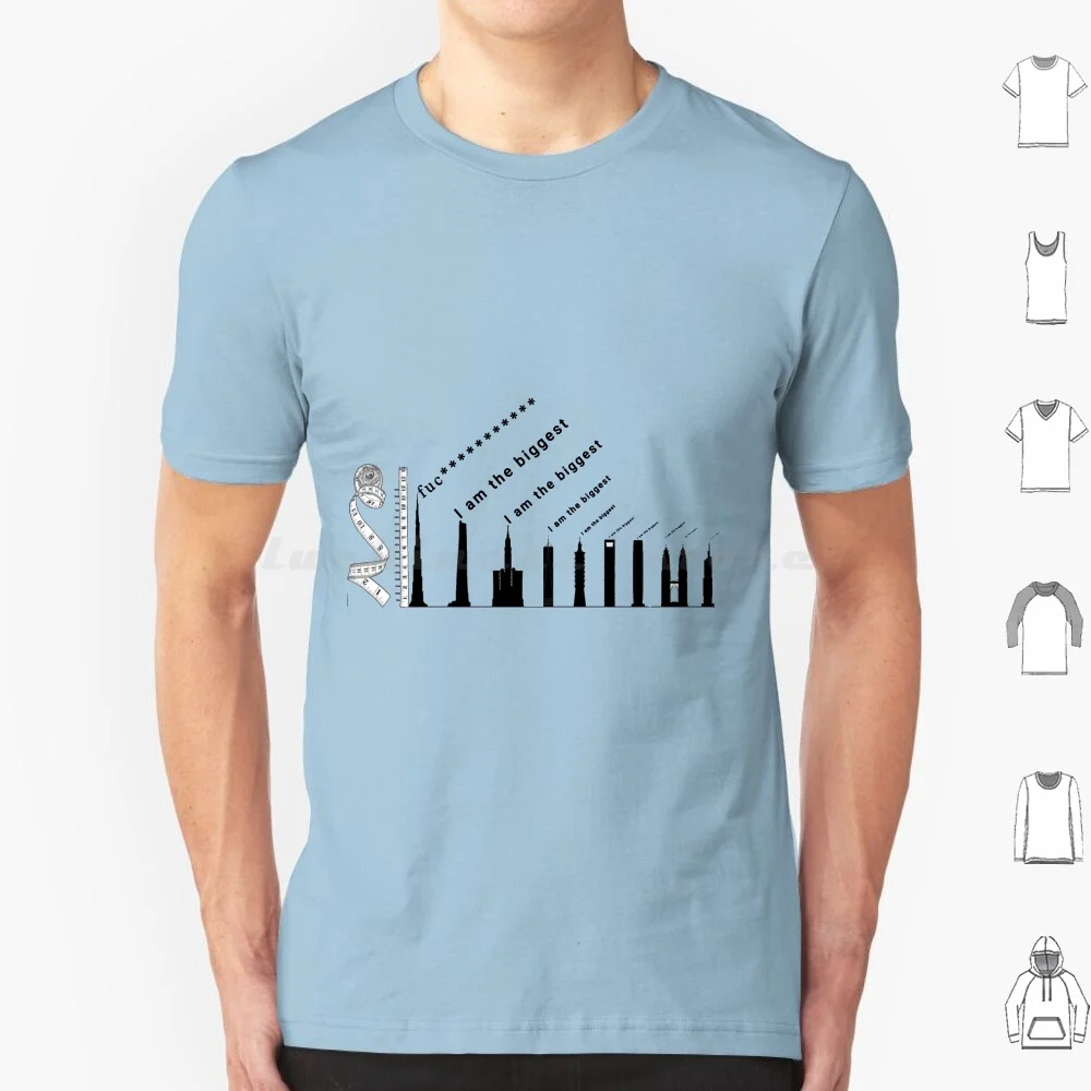 Lista de edificios más altos del mundo camiseta tamaño grande 100% algodón edificio Burj Khalifa Shanghai Tower One World Trade Center
