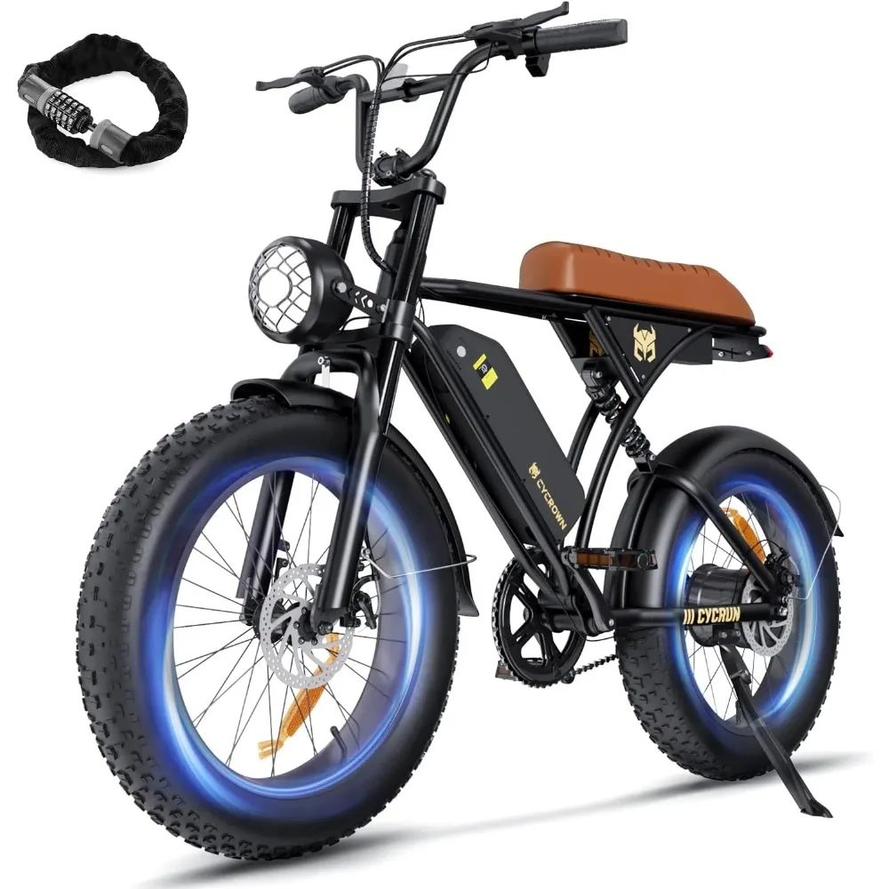 

Electric Bike for Adults 1500W Peak Motor,28MPH 38-55Miles Ebike,48V 10.4AH Battery Electric Dirt Bike,20" Fat Tire ebikes