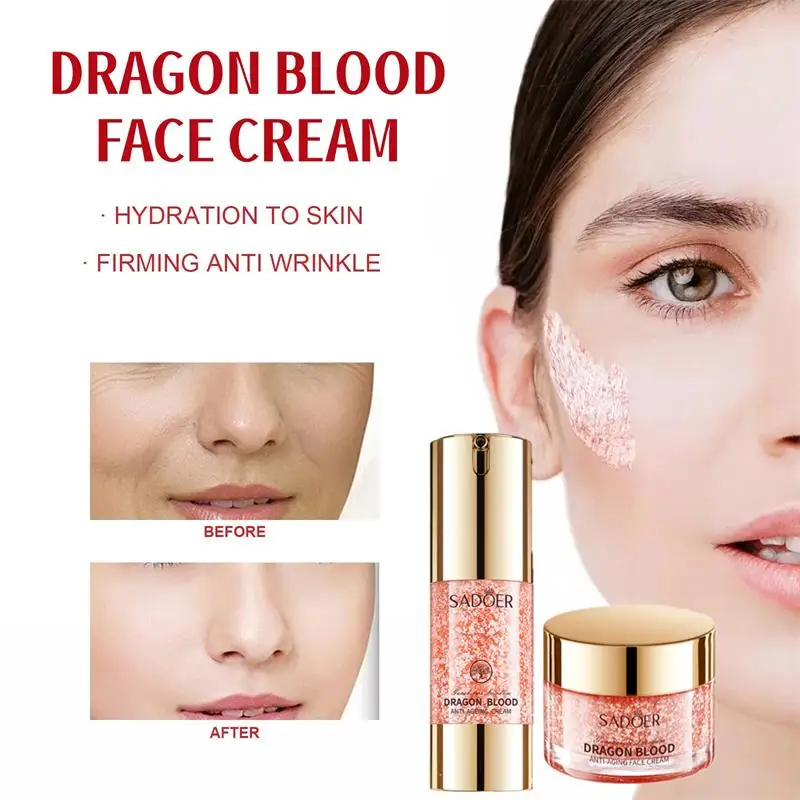 

Dragon Blood Anti-aging Face Cream Wrinkle Remover Instant Firming Lifting Fade Fine Lines Whitening Brighten Skin Tone Serum