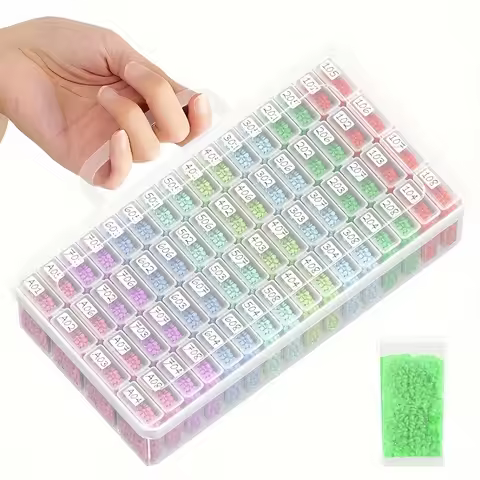 1 piece of 64-grid diamond painting storage box, suitable for diamond embroidery box DIY craft, small beads storage