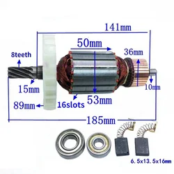 AC220-240V Rotor for Hitachi C9 9 inch Circular Saw Cutter Motor 8 teeth Armature Rotor Anchor Replacement Stator Parts