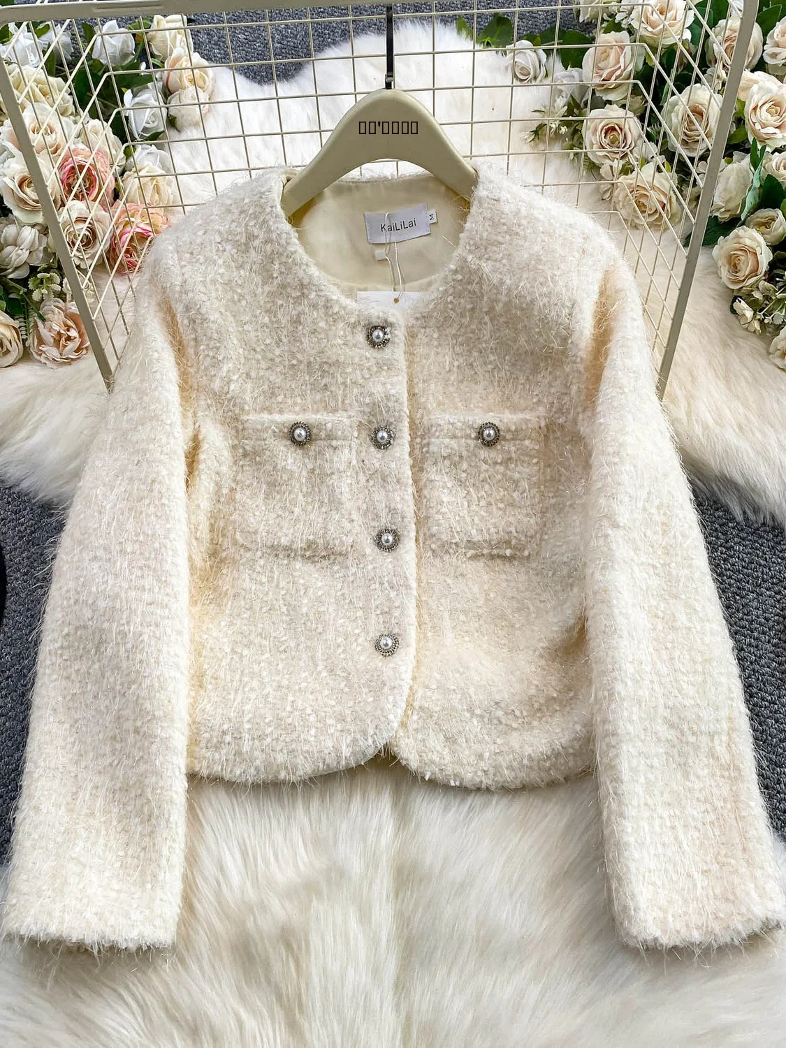 أنيقة الثقيلة العمل ثي الفراء Jaet المرأة الشتاء لينة Sle الوردي مكافحة الشيخوخة أعلى جولة Ne ort معطف للسيدات ملابس العمل #2