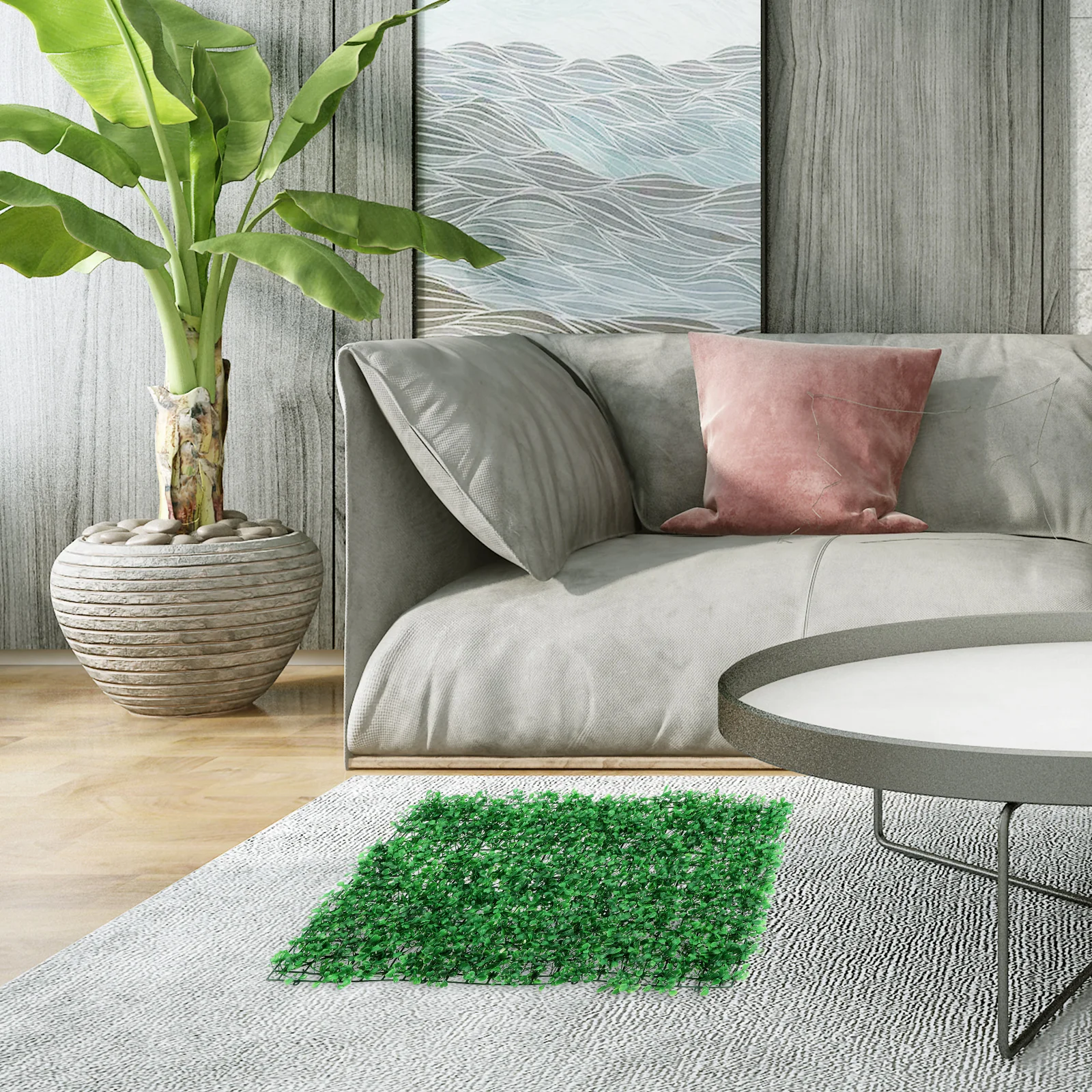

1 Set Artificial Plant Wall Fake Grass Turf 308 Plants Decor Evergreen Dense Non Fading Premium Material