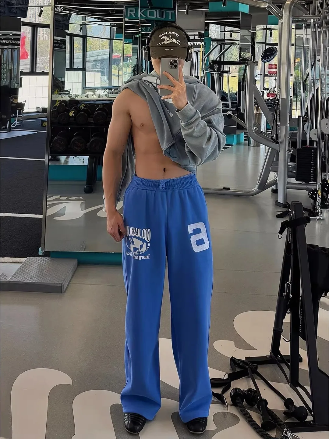 

Мужские спортивные брюки свободного кроя в американском стиле, с принтом, прямые, широкие, повседневные, удобные, длинные штаны