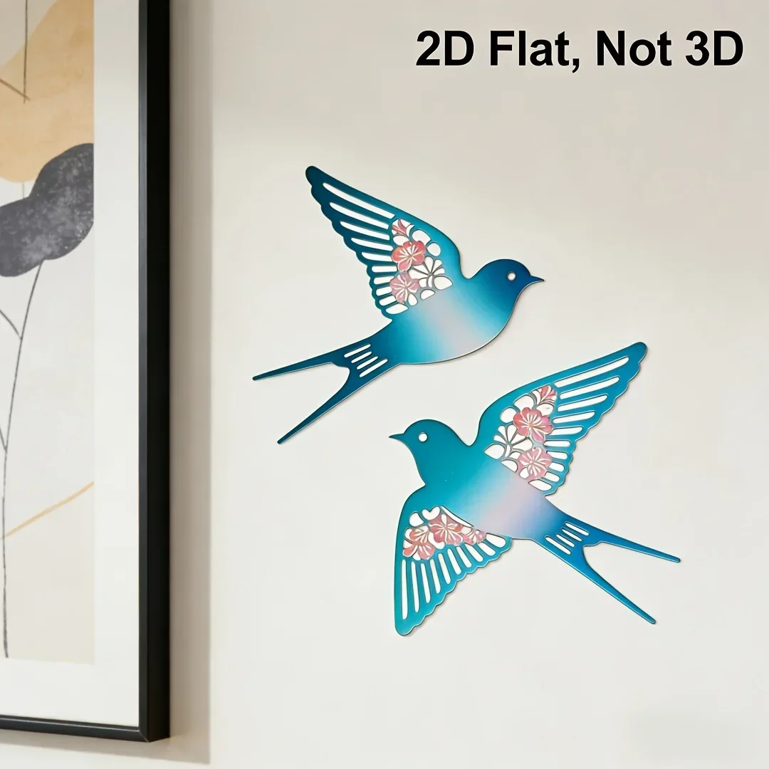 CIFBUY Colorful Swallow Metal Wall Art Sign Iron Decor Rust Proof Waterproof For Indoor Outdoor Garden Living Room Home Decorati