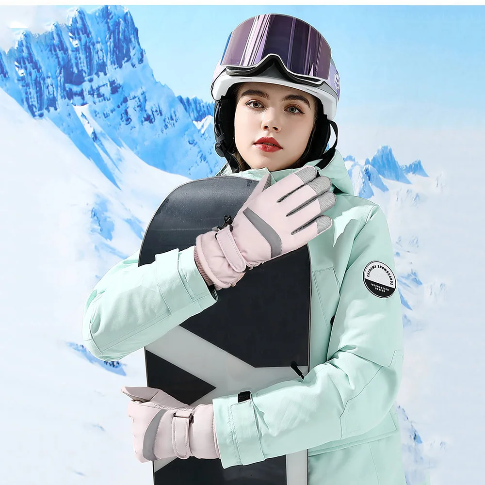 1 Paar Ski handschuhe wasserdicht und wind dicht verdickt warm & Snowboard & Touchscreen & Radfahren & Training & Outdoor Winter handschuhe für Männer & Frauen