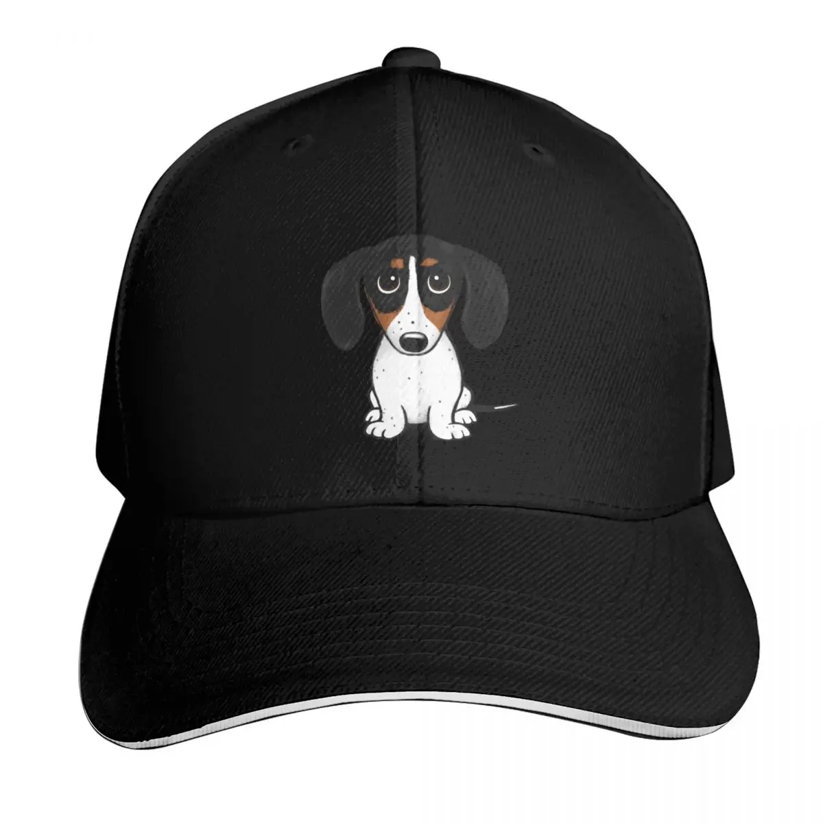 Piebald Dachshund Cute Black, Tan and White Wiener Dog Baseball Cap Men Women Casual Summer Sport Sun Cap