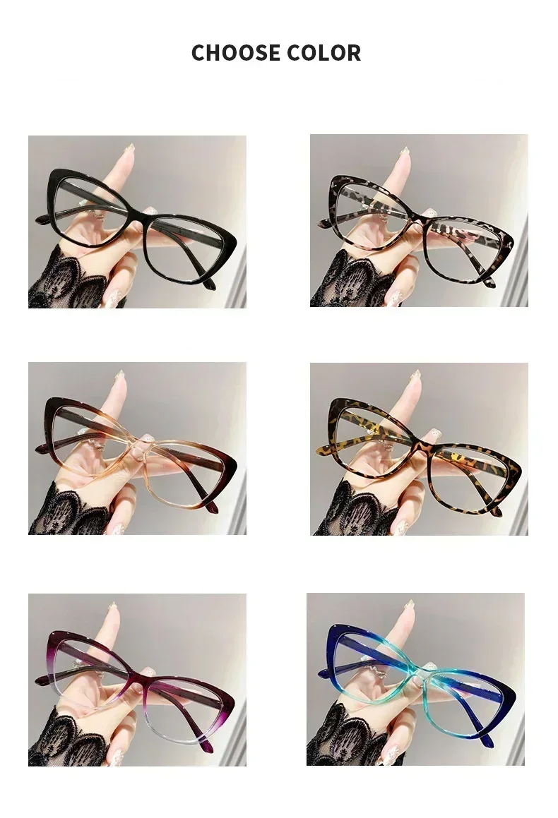 Blau Licht Blockieren Augenschutz Brillen Retro Gradienten Schmetterling Rahmen Lesebrille Cat Eye Klare Linse Presbyopie Brille – Detail 3