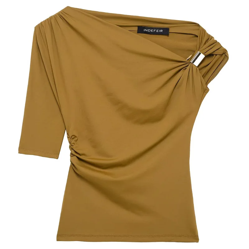 HXAO Asymmetrische Top Vrouwen Sexy Tanks & Camis Zomer 2025, Geel Zwart Tank Top Effen Strakke Casual Tops Streetwear Y2k T-shirt