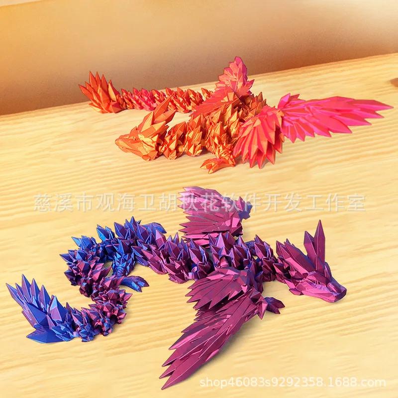 Crystal Dragon Miniatures Originality Mythic Dragon Model Wings Figurines Children Aesthetic Room Home Decoration Estatua FYFM