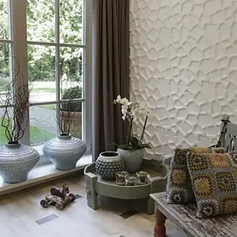 Waterproof Anti Fouling Anti-collision Self-adhesive 3D Modern Style Wall StickerWhite Decorative Moisture-proof 35*35cm Ceiling