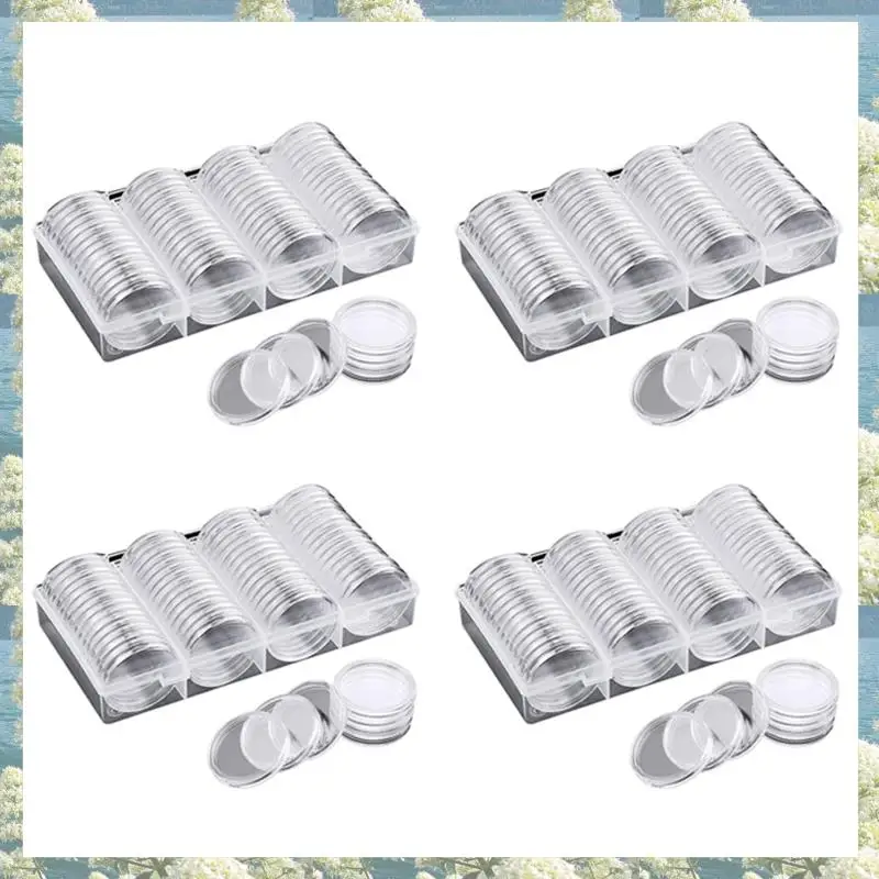 Новые капсулы для монет-40 мм, чехол для монет, держатель для монет, контейнер для хранения с коробкой для хранения принадлежностей для сбора монет (240 шт.)