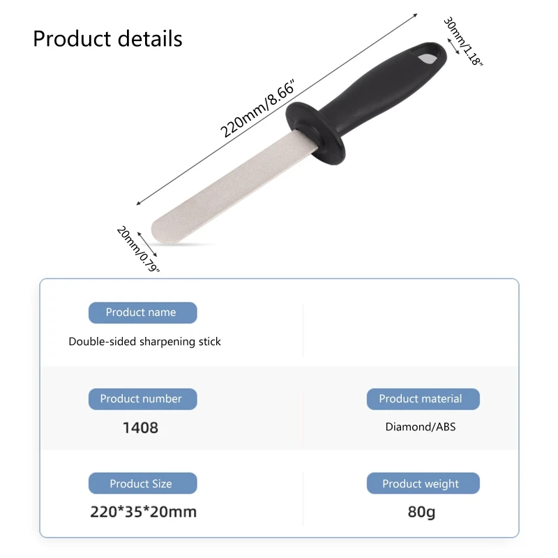 Portátil Diamante Afiação Rod Faca Afiação Rod Chef Profissional Honing Rod Faca Doméstica Aço Handle