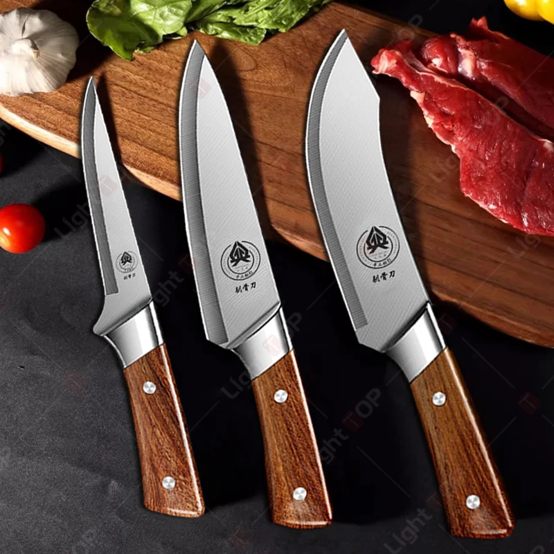 Professional Kitchen Knives Set 3pcs Chef Knife Sharp Fruit Slicing Vegetable Cutting Knife Kitchen Stainless Steel Boning Knife image 2