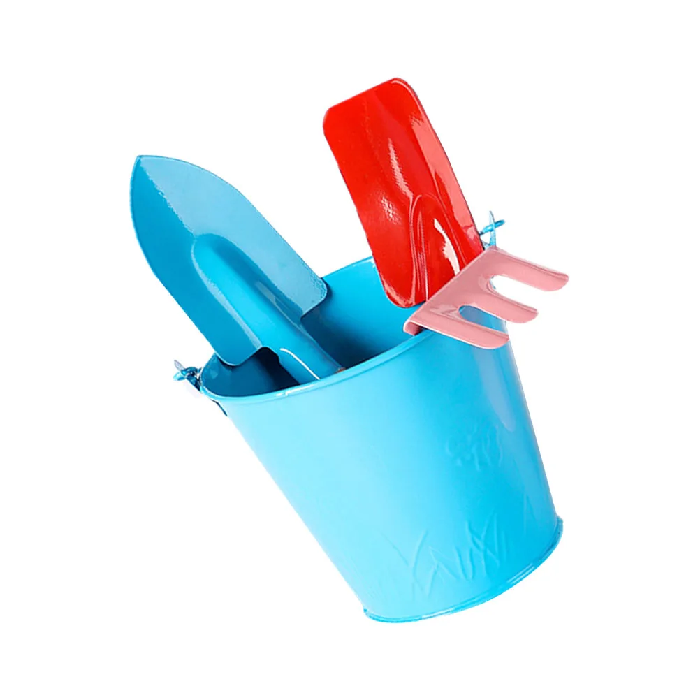 

1 set 1 Set Kids Gardening Tools Mini Shovel Rake Hoe Bucket Outdoor Planting For Children Family Garden Yard Sand Beach