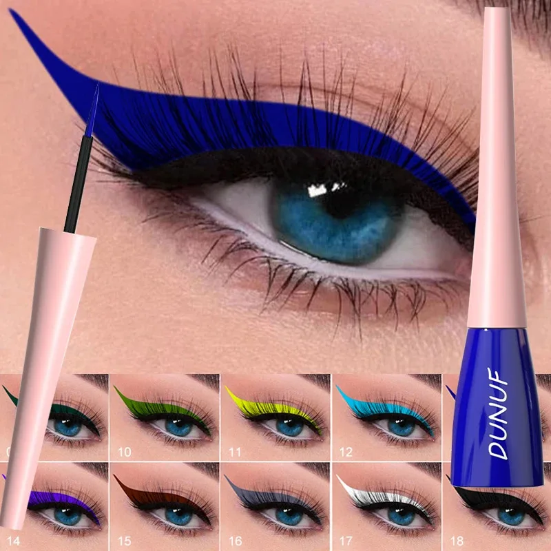 マットダークグリーンリキッドアイライナーペンシル防水メイクアップカラフルなリキッドアイライナー超薄型長持ち速乾性アイライナー