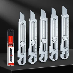 Stainless Steel Utility Knife 6 In 1 Multi-Function Opener Retractable Box Cutter Portable Office Home Courier Unboxing Knifes