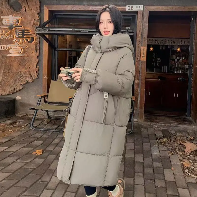 

Women Jacket New Autumn Winter Parkas Female Thick Down Cotton Coat Hooded Casual Warm Thick Over The Knee Outerwear Ladies Top