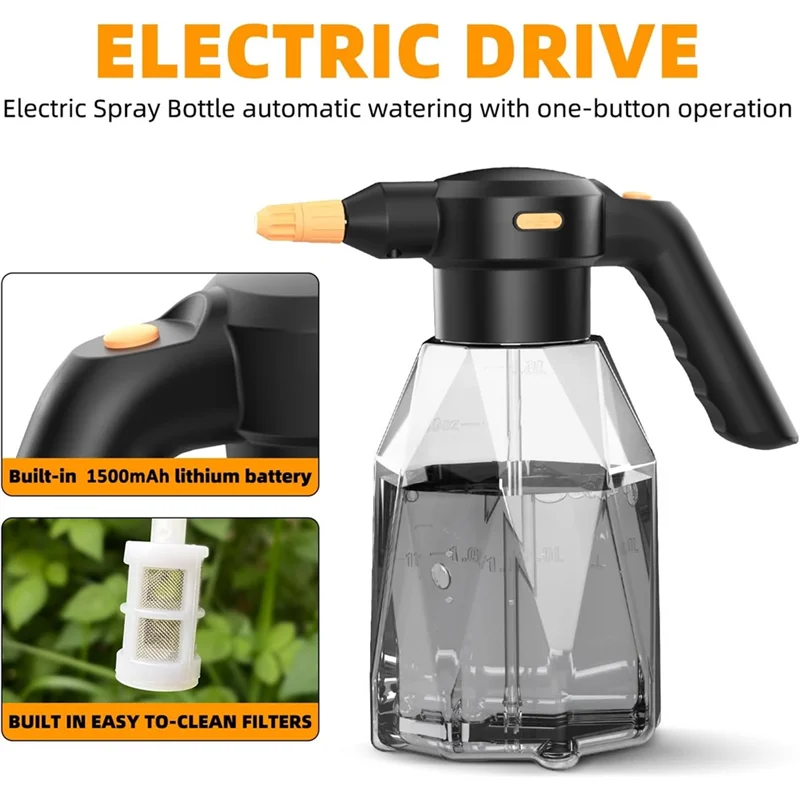 A84X-بطارية تعمل 2 لتر مسقاة أوتوماتيكية فوهة ممتدة 0.5 جالون رذاذ كهربائي قابل لإعادة الشحن-بخاخ للحديقة #4