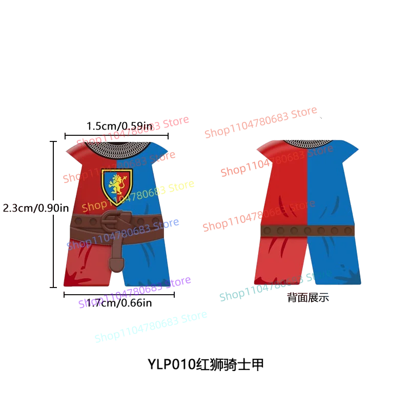 MOC Bouwstenen Middeleeuws Kruisvaarder Armor Accessoire Assemblagemodel Weergave Stuk Jongens Speelgoed Cadeau Verzameldecoratie
