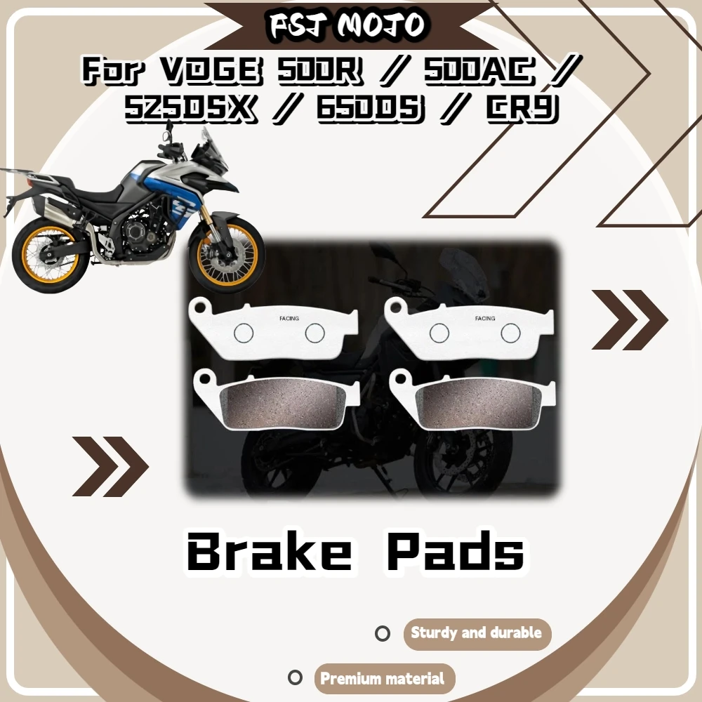 For VOGE 500R/500AC/525DS/650DS/CR9 Carbon‑Copper Based Brake Pads, Fast Heat Dissipation Long‑Life Brake Pad Set Mod Accessorie