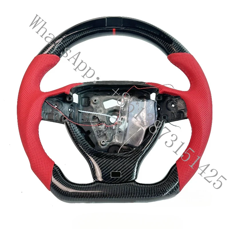 

Suitable Para E92 Serie 3 Serie 4 Carbon Fiber Red Perforated Leather with LED Display Carbon Fiber Sport Steering Wheel