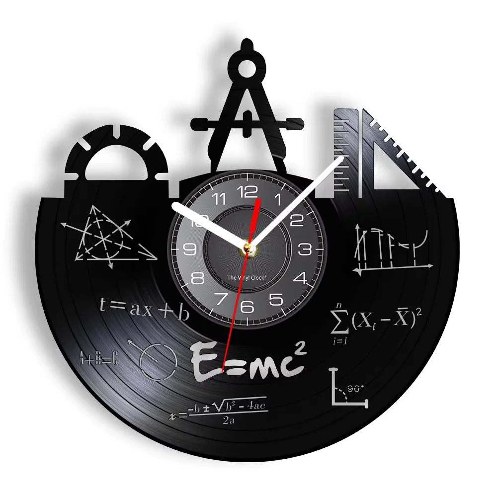 Math Formula Wall Art Wall Clock Vinyl Record Clock Pythagorean Theorem Class Room Quadratic Formula Wall Decor Teachers Gift