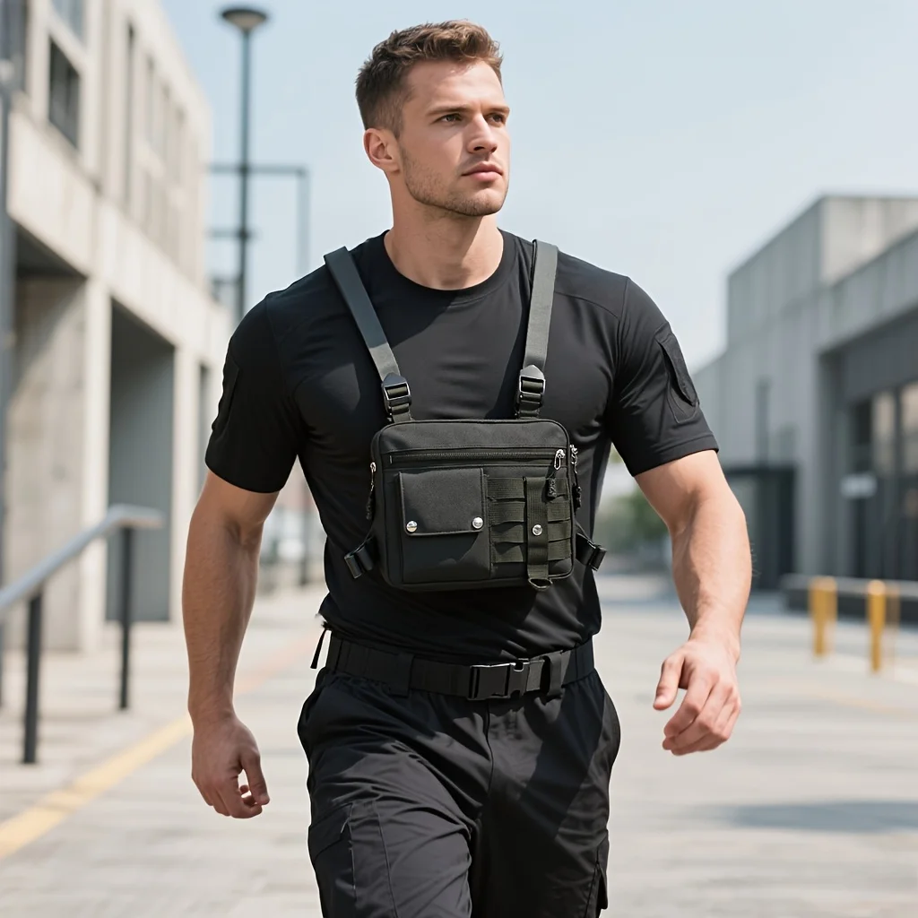 حقيبة ظهر تكتيكية متعددة الوظائف، حقيبة ظهر رياضية كاجوال مموهة، حقيبة كتف للرجال، حقيبة صدر للرياضات الخارجية والمشي لمسافات طويلة #2