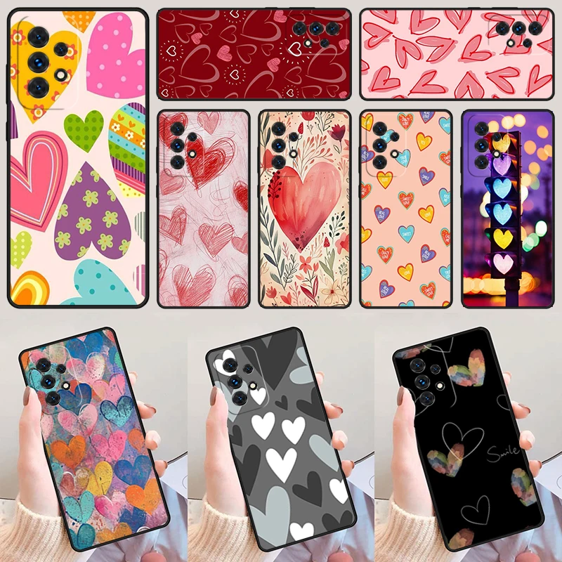 

Cute Heart Coque For Samsung Galaxy A52 A72 A73 A20e A21S A50 A70 A11 A12 A42 A31 A40 A51 A71 A32 A80 A91 Phone Case Cover