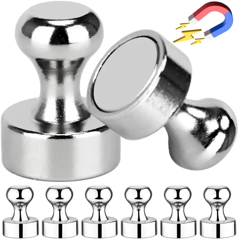 Small Metal Strong Magnetic Pushpins Whiteboard Fridge Magnet Sucker Thumbtack Durable Power Neodymium Push Pins Office School