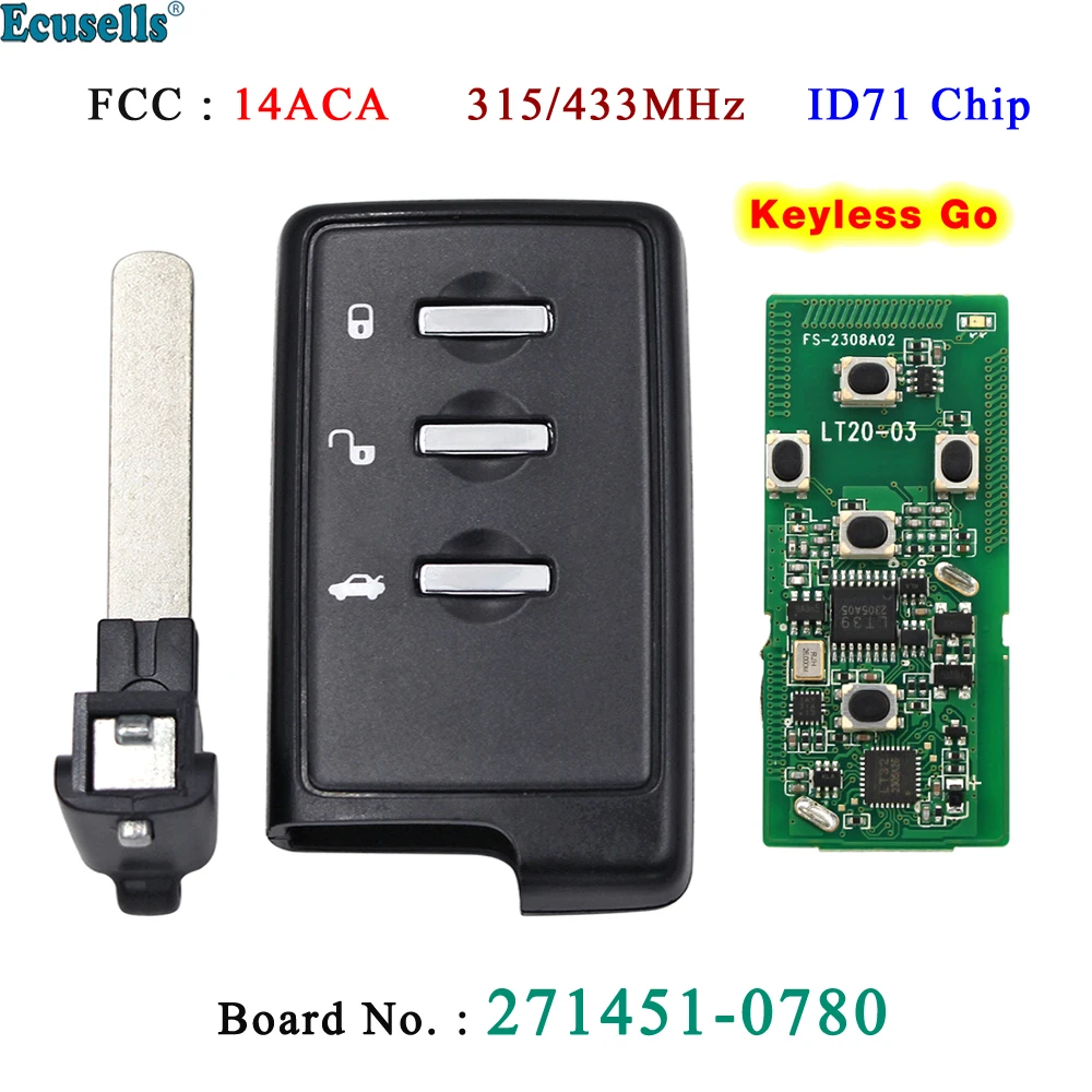 Ecusells 4 przyciski Prox Smart Remote Key Fob 315 MHz 433 MHz 4D Chip dla Subaru Forester Impreza Legacy Liberty 14ACA Board 0780