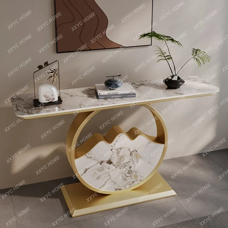 Design Simple Console Table Metal Marble Center Hallway Console Table Modern Entrance Wohnzimmer Tisch Living Room Furniture