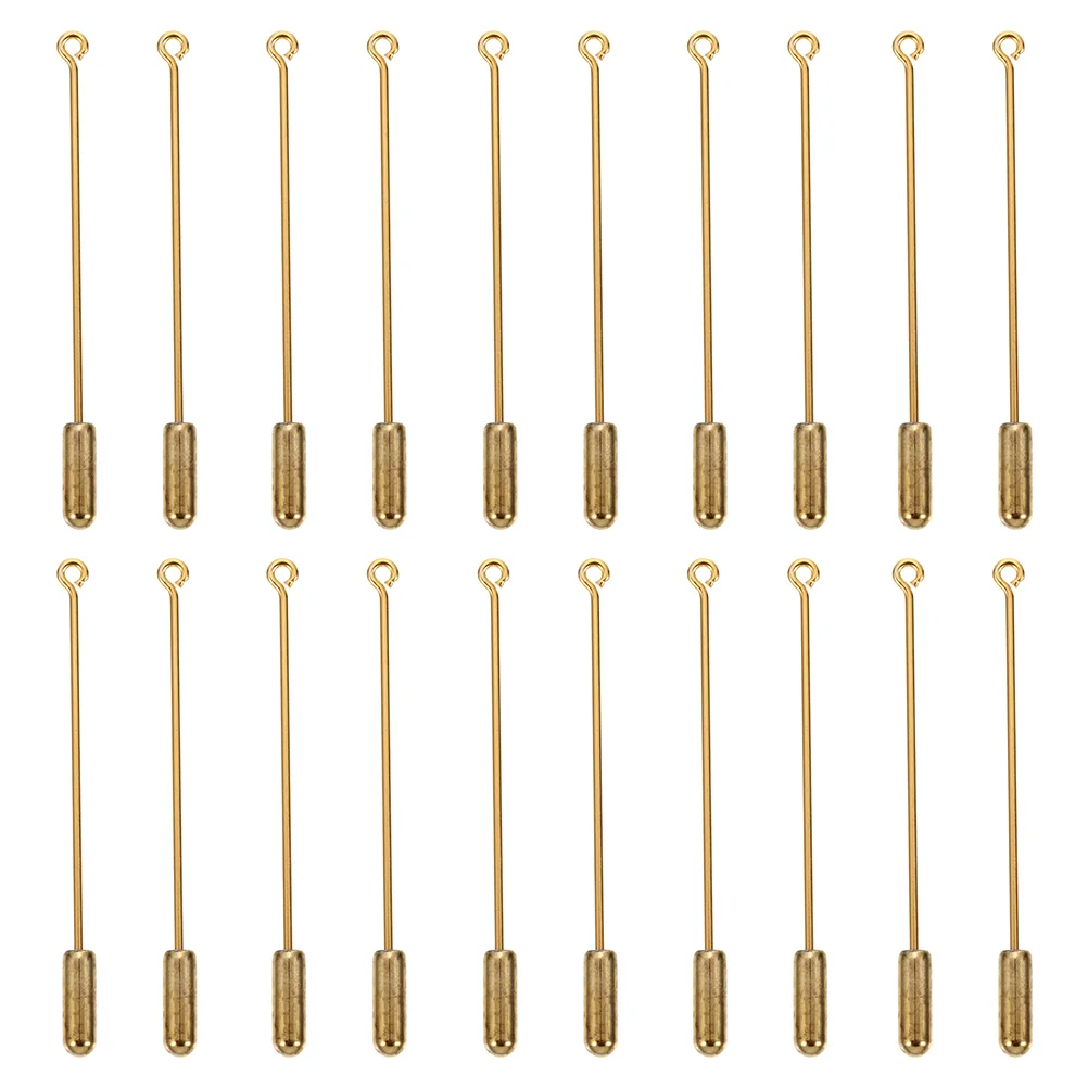 20 Pcs Slot Pin Earring DIY Accessories Copper Brooches Long Pins Metal Handmade Needle Hat Jewelry