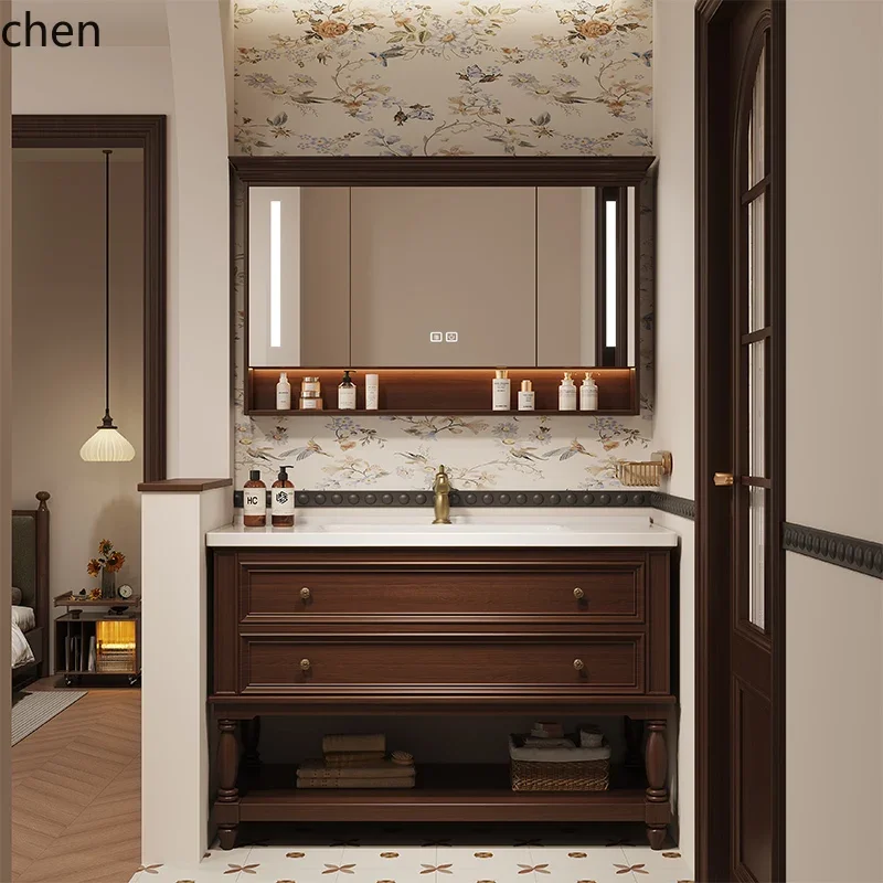 Imagen 5: Mueble de baño con lavabo integrado de cerámica, modelo r5.15, de madera maciza.